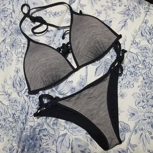 Heather Grey Triangle Bikini Set